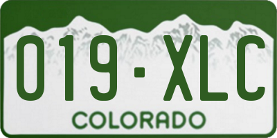 CO license plate 019XLC