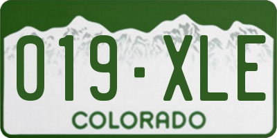 CO license plate 019XLE