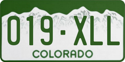 CO license plate 019XLL
