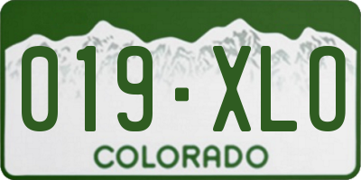 CO license plate 019XLO