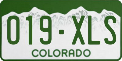 CO license plate 019XLS