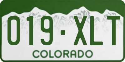 CO license plate 019XLT