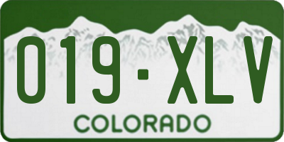 CO license plate 019XLV