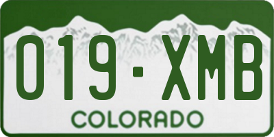 CO license plate 019XMB
