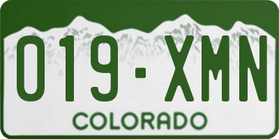 CO license plate 019XMN