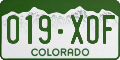 CO license plate 019XOF