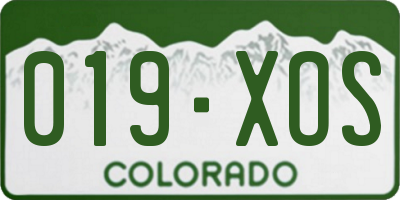 CO license plate 019XOS