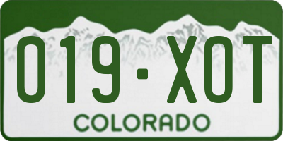 CO license plate 019XOT