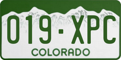 CO license plate 019XPC
