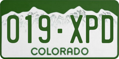 CO license plate 019XPD