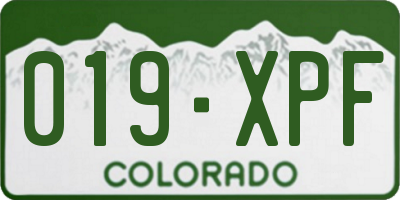 CO license plate 019XPF