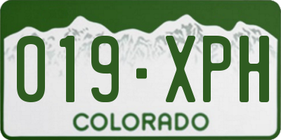 CO license plate 019XPH
