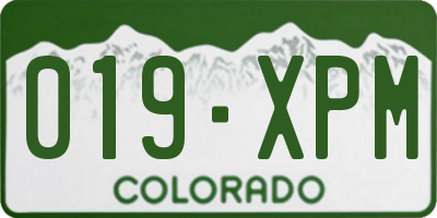 CO license plate 019XPM