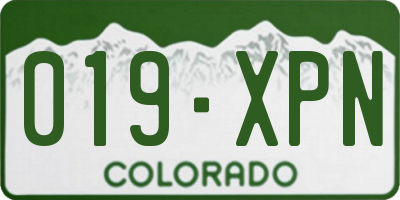 CO license plate 019XPN