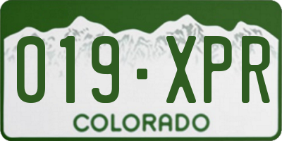 CO license plate 019XPR