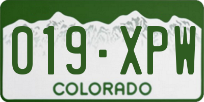 CO license plate 019XPW