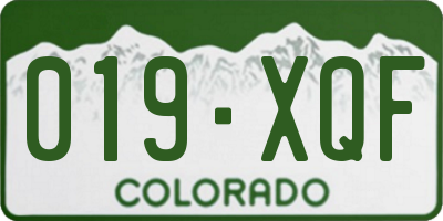 CO license plate 019XQF