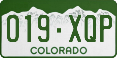 CO license plate 019XQP