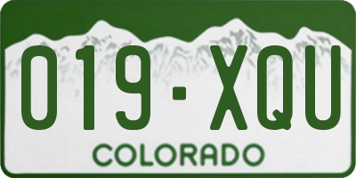 CO license plate 019XQU