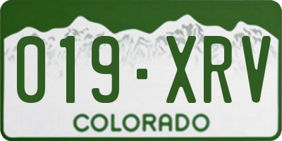 CO license plate 019XRV