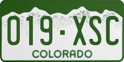 CO license plate 019XSC