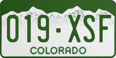 CO license plate 019XSF