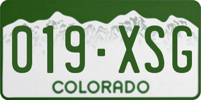 CO license plate 019XSG