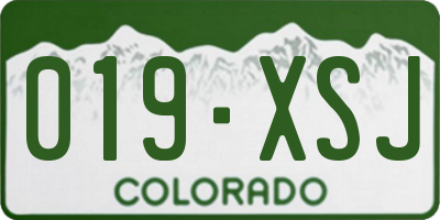 CO license plate 019XSJ
