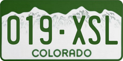 CO license plate 019XSL
