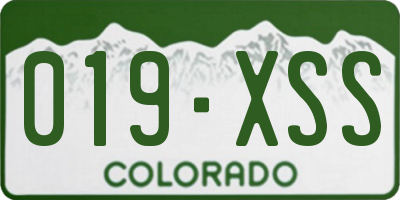CO license plate 019XSS