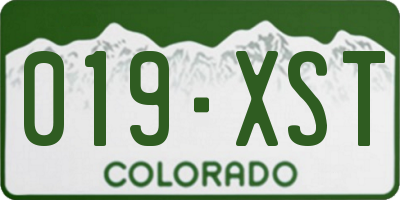 CO license plate 019XST