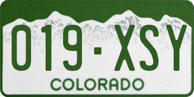 CO license plate 019XSY