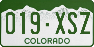 CO license plate 019XSZ