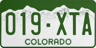 CO license plate 019XTA