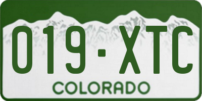 CO license plate 019XTC