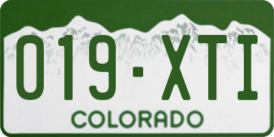 CO license plate 019XTI