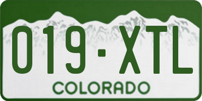 CO license plate 019XTL