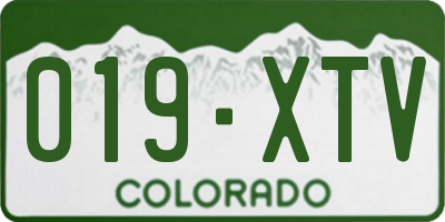 CO license plate 019XTV