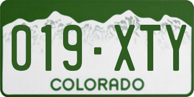 CO license plate 019XTY