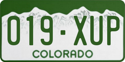 CO license plate 019XUP