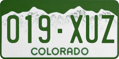 CO license plate 019XUZ