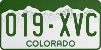 CO license plate 019XVC
