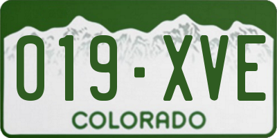 CO license plate 019XVE