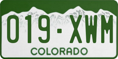 CO license plate 019XWM