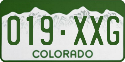 CO license plate 019XXG