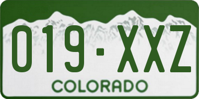 CO license plate 019XXZ