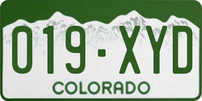 CO license plate 019XYD