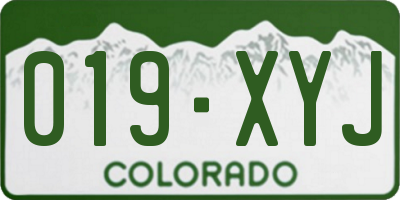 CO license plate 019XYJ