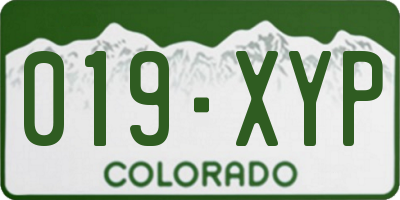 CO license plate 019XYP