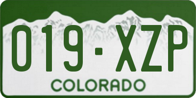 CO license plate 019XZP